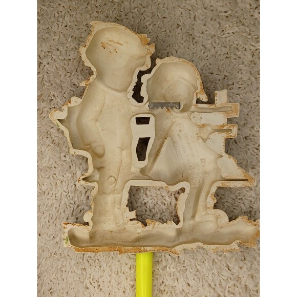 Antique Homco Wall Decor Two Kids Sitting On Bench Love Cute couple VTG Decor - Picture 7 of 8